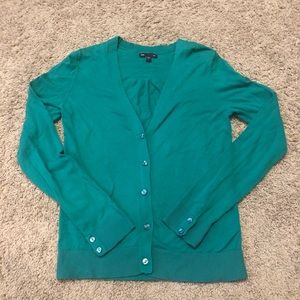 Gap small teal aqua cardigan sweater